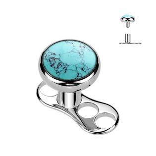 MD050 Kompletní microdermal piercing TITAN, tyrkys