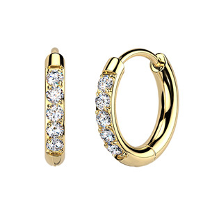 MOT1002-12 Titanové náušnice kruhy s moissanity, 12 mm