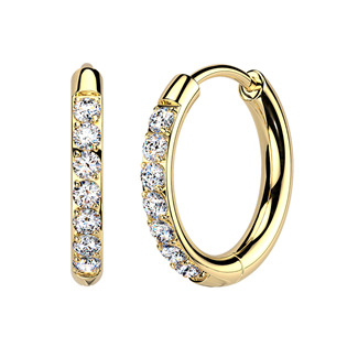 MOT1002-14 Titanové náušnice kruhy s moissanity, 14 mm