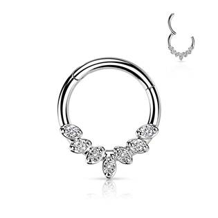 NS0059-ST Segment kruh se zirkony, cartilage piercing 1,2 x 8 mm