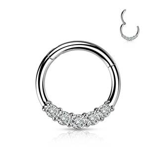 NS0061-ST Segment kruh se zirkony, cartilage piercing 1,2 x 8 mm