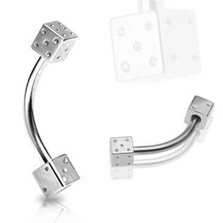 OB01079-44 Piercing do obočí - kostky
