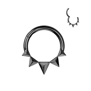 SG121-K Černý ocelový kruh - helix / cartilage / septum piercing