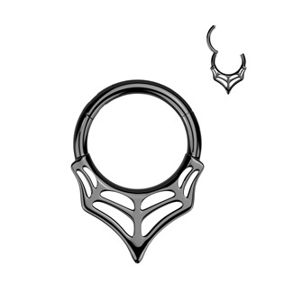 SG123-K Černý ocelový kruh - helix / cartilage / septum piercing