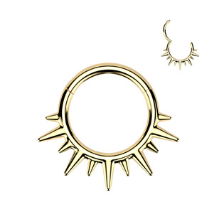 SG125-GD Zlacený ocelový kruh - helix / cartilage / septum piercing