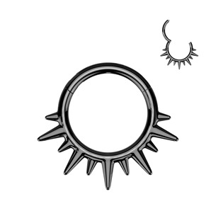 SG125-K Černý ocelový kruh - helix / cartilage / septum piercing