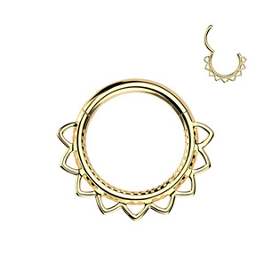 SG126-GD Zlacený ocelový kruh - helix / cartilage / septum piercing