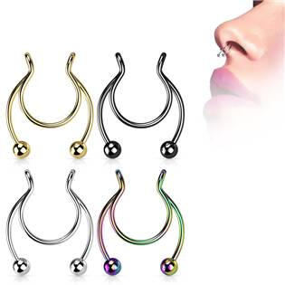 ST0017-GD Falešný piercing do nosu - septum