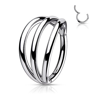 TIT1126ST-1210 Segment trojitý kruh - helix / cartilage / tragus piercing TITAN