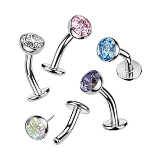TIT1231-P Obrácený PUSH IN piercingu do pupíku TITAN