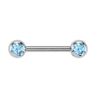 TIT1435-Q Piercing do bradavky TITAN, tyrkysové zirkony