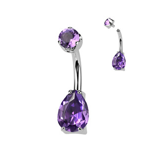 TIT1550 Piercing do pupíku - TITAN, Amethyst