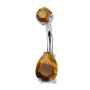 TIT1554 Piercing do pupíku - TITAN, Tygří oko