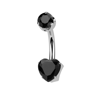 TIT1556 Piercing do pupíku srdíčko - TITAN, Achát