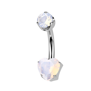 TIT1558 Piercing do pupíku srdíčko - TITAN, Růženín
