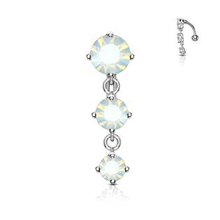 WP0008-OP Obrácený piercing do pupíku s opality