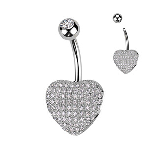 WP0062-C Piercing do pupíku - srdíčko