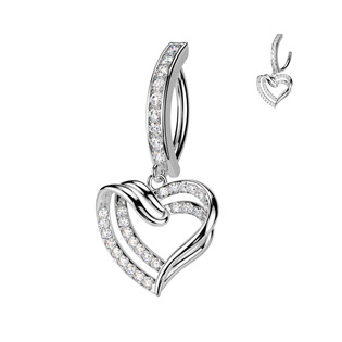 WP0090 Piercing do pupíku se štítem a srdíčkem