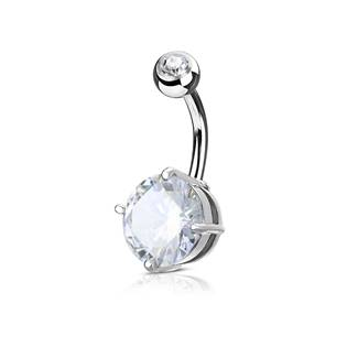 WP01029-C Piercing do pupíku, čirý kámen 10 mm