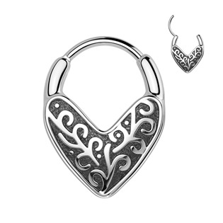 SG131 Ocelový piercing - segment kruh s oramenty