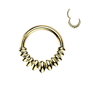 SG134GD-1208 Zlacený ocelový piercing - segment kruh