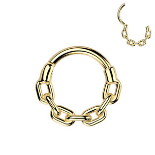 SG138-1210 Zlacený celový piercing - segment kruh řetěz
