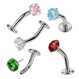 TIT1621-Q Obrácený PUSH IN piercingu do pupíku TITAN
