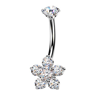 tin69TIT1600 Piercing do pupíku kytička - TITAN