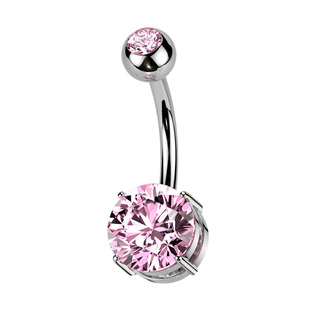 TIT1604-P Piercing do pupíku - TITAN, barva: růžová