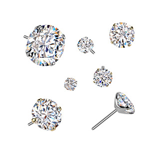 TM036 Ozdobná část k PUSH IN piercingu Moissanit TITAN, 0,25ct (4mm)