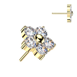 TIT1652-GDC Zlacená ozdobná část k PUSH IN piercingu TITAN