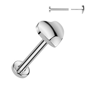 TIT1680 Piercing do brady srdíčko - PUSH IN labreta TITAN