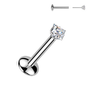 TM013 Piercing do brady - PUSH IN labreta TITAN Moissanit 0.18ct