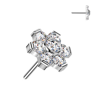TM032 Ozdobná část k PUSH IN piercingu Moissanit TITAN, 0,11ct (3mm)