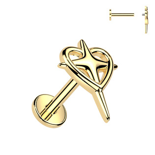 LB1157GD-1206 Zlacený piercing do ucha nebo brady - labreta