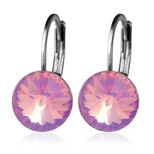 NBSS08-OPP Ocelové náušnice - Opal Pink, 8 mm