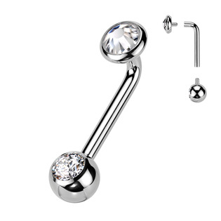 KT005-C Christina piercing TITAN, čirý kamínek