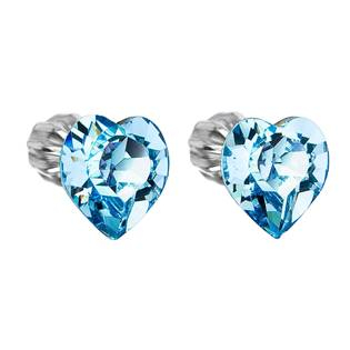 EG2034-AQ Stříbrné náušnice srdíčka Crystals from Swarovski® Aqua
