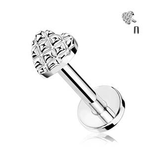 LB0036ST-1208 Labreta / cartilage piercing - srdíčko