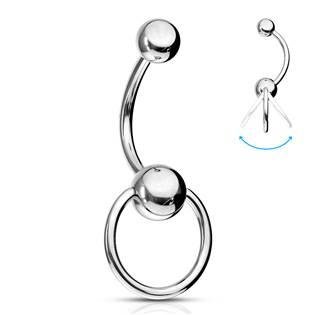 BS01035 Piercing do pupíku - banánek pohyblivý