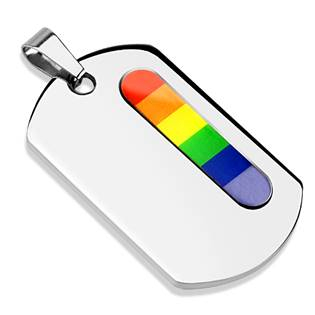 OPP1748 Ocelový přívěšek destička LGBT duha