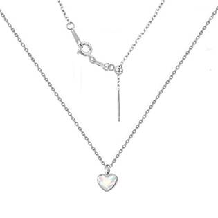 NB-0204-AB Minimalistický stříbrný náhrdelník se srdcem Crystals from Swarovski, AB