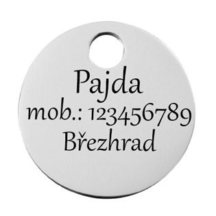 PZ032 Ocelová psí známka 20mm