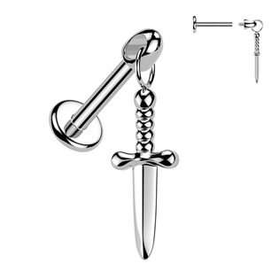 TIT1640-1206 Piercing do ucha - labreta dýka TITAN, 1,2 x 6 mm