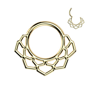 SG127-GD Zlacený ocelový kruh - helix / cartilage / septum piercing