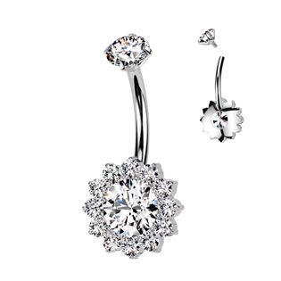 TIT1351-C Piercing do pupíku - TITAN, barva: čirá