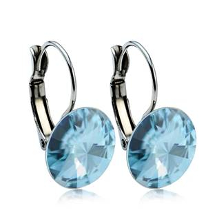 NBS12-AQ Ocelové náušnice s krystaly Swarovski® 12 mm, AQUAMARINE