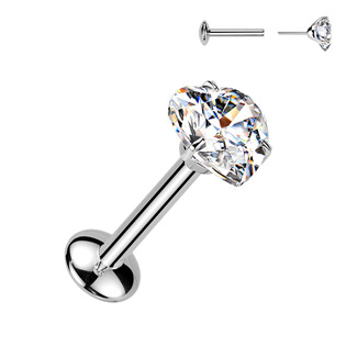 TM017 Piercing do brady - PUSH IN labreta TITAN Moissanit 0.5ct