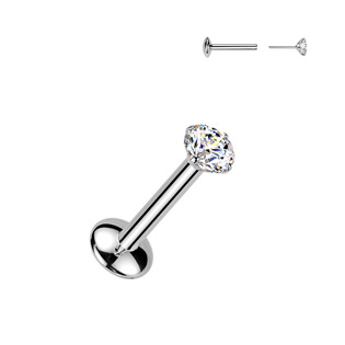 TM020 Piercing do brady - PUSH IN labreta TITAN Moissanit 0.11ct (3mm)