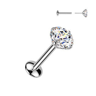 TM022 Piercing do brady - PUSH IN labreta TITAN Moissanit 0.5ct (5mm)